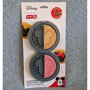 Dash x Disney MICKEY & MINNIE MOUSE MultiMaker Removable Mini Waffle Plates NEW